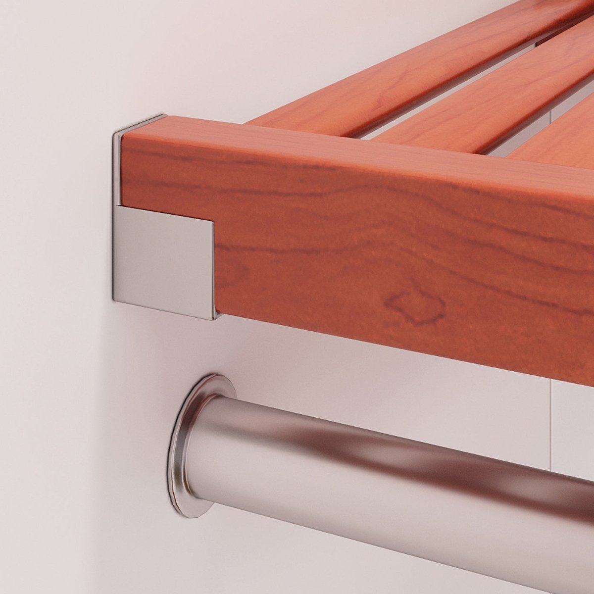 Solid Wood 6 ft Shelf Kit with Bar - John Louis Home - Closet Shelves