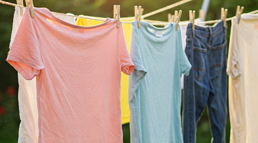 image of clothes drying on an outdoor clothing line