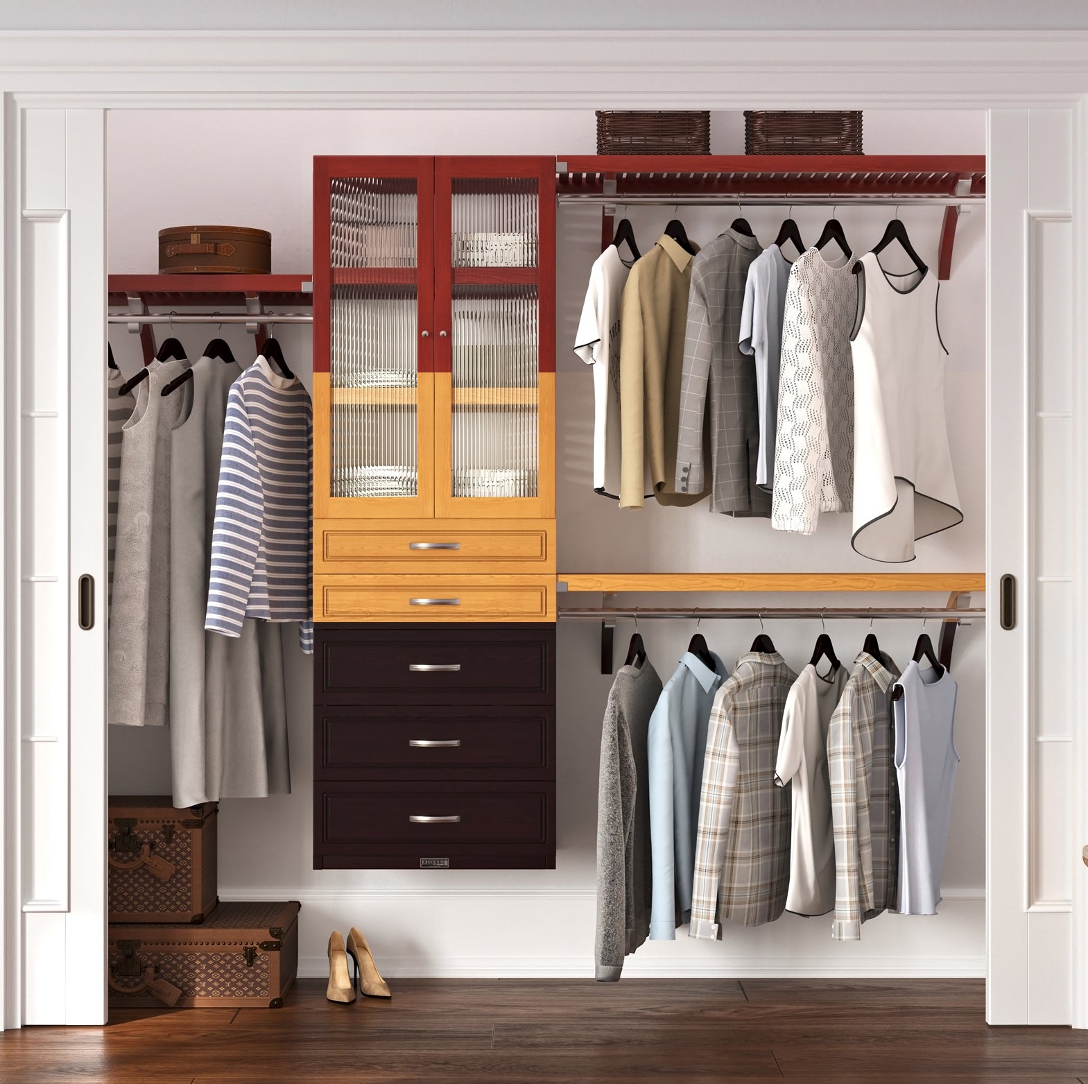 john louis home modern closet organizer system finishes