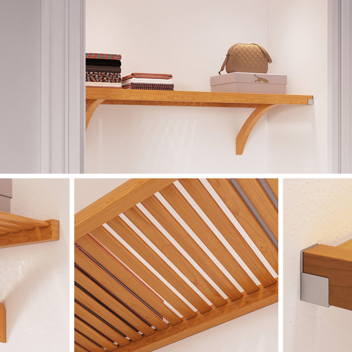 Solid Wood 4 ft. Shelf Kit - John Louis Home - Closet Shelves