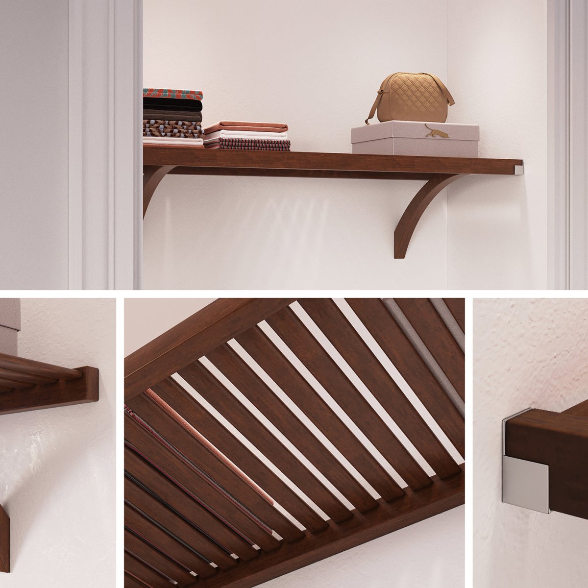 Solid Wood 4 ft. Shelf Kit - John Louis Home - Closet Shelves