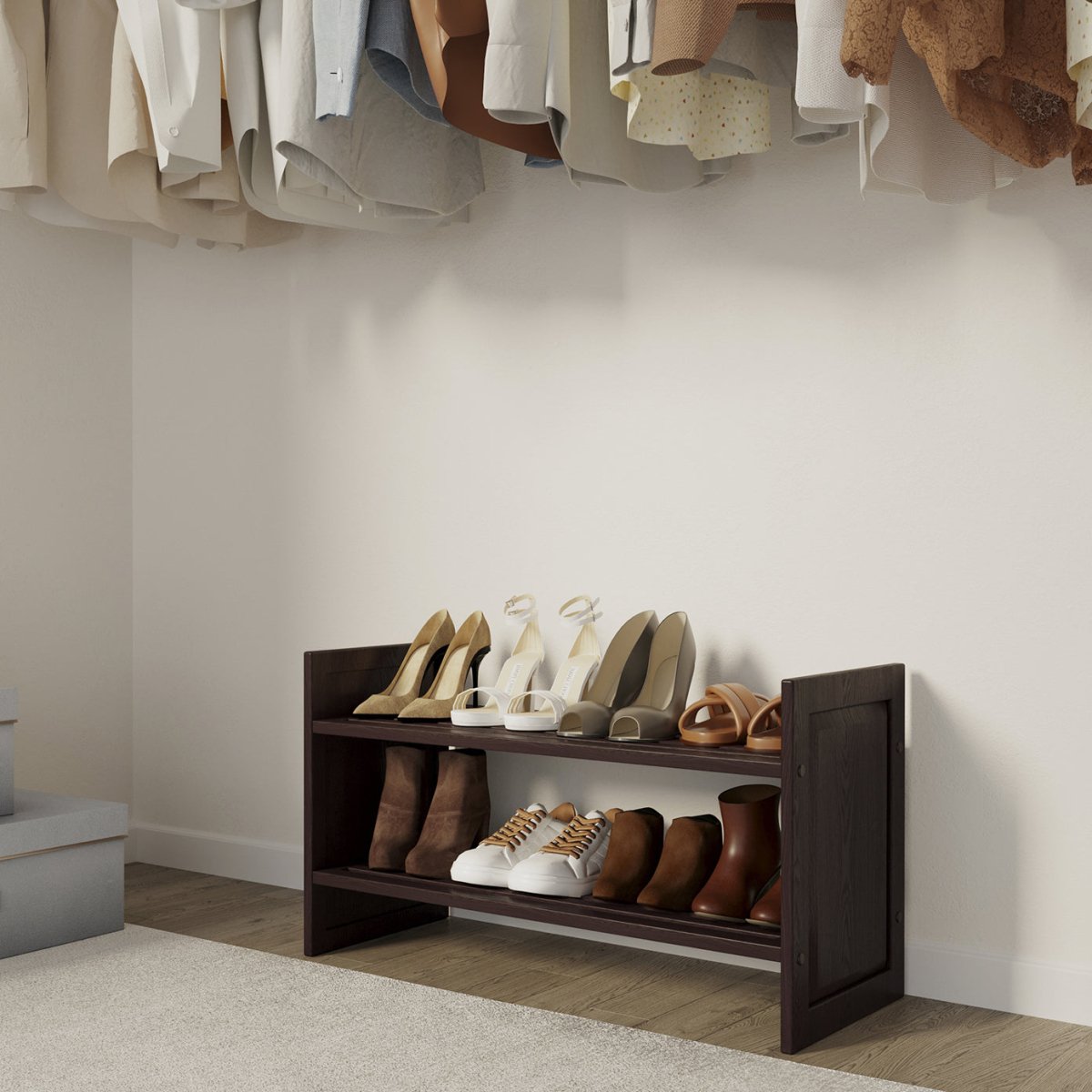 Solid Wood Shoe Storage Rack - John Louis Home - Shoe Racks & Organizers